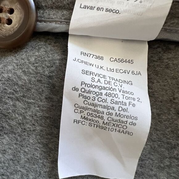 Madewell Elmcourt Blanket Long Coat Women Small Gray Wool Button Preppy Academia - Picture 11 of 14